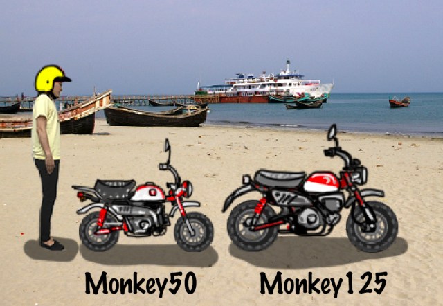 【検証】7月発売のホンダ「モンキー125」と普通の「モンキー50」を画面上で乗り比べてみた！ わりとデカくてゴッツイことが判明
